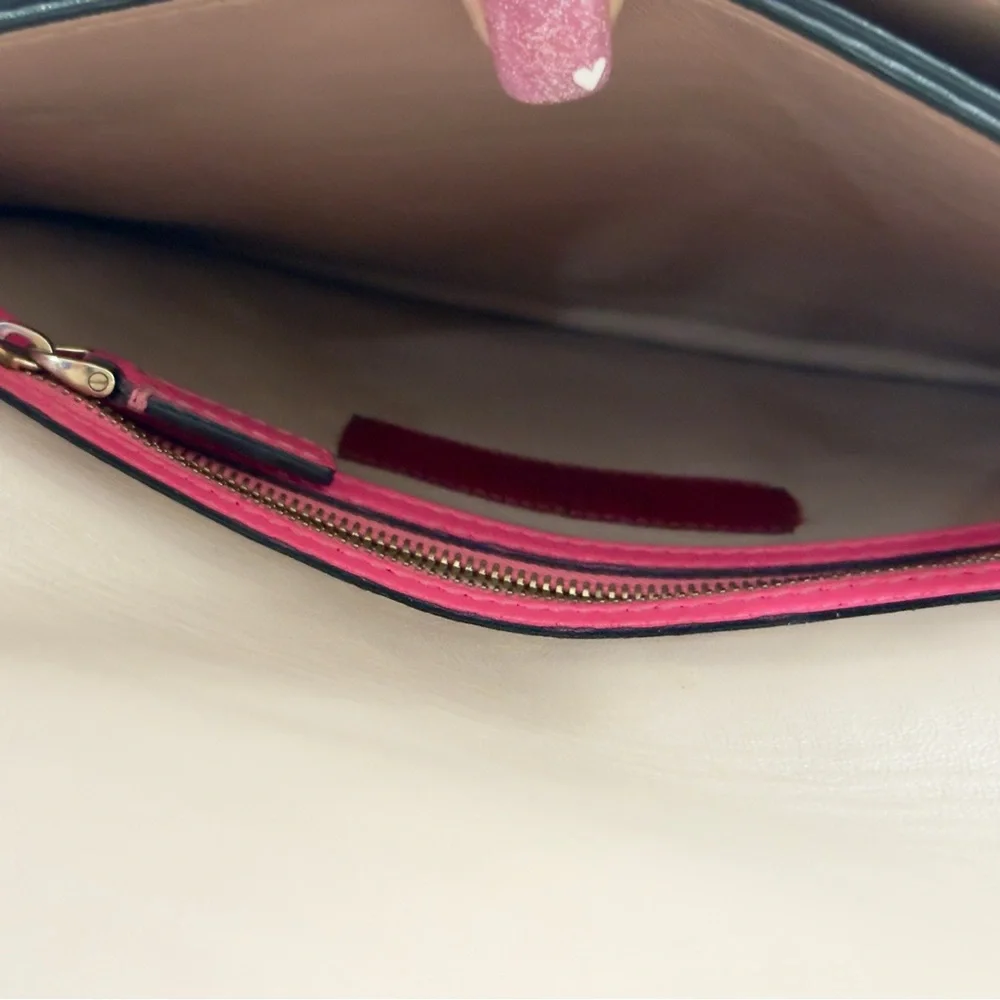 Valentino Garavani Rockstud Leather Clutch- Hot Pink